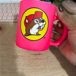 Pink Mug with Cartoon Logo